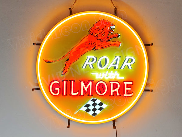 Roar With Gilmore Gasoline Oli Gas LED Neon Sign Light Lamp With Dimmer