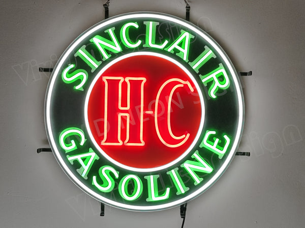 Sinclair HC Gasoline Oli Gas LED Neon Sign Light Lamp With Dimmer