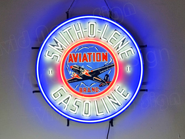Smith-O-Lene Aviation Gasoline LED Neon Sign Light Lamp With Dimmer