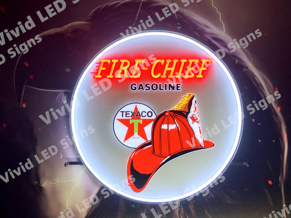 Texaco Fire Chief Gasoline LED Neon Sign Light Lamp