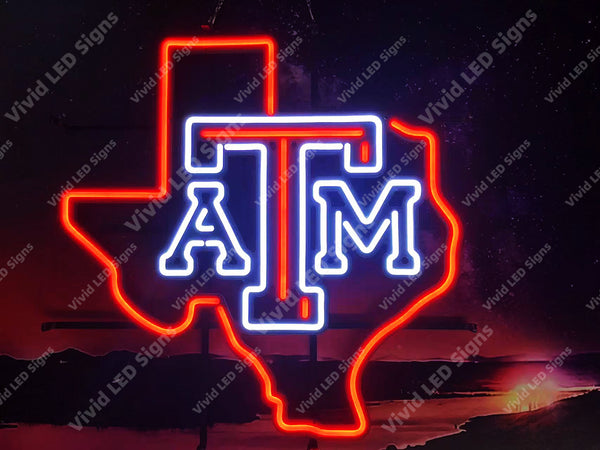 Texas A&M Aggies LED Neon Sign Light Lamp WIth Dimmer