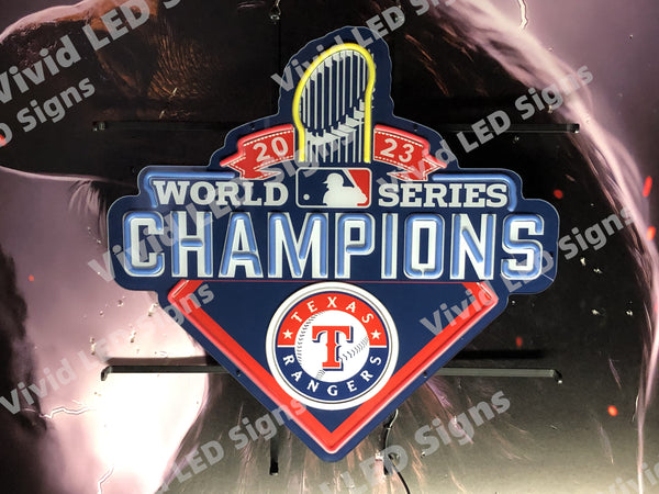 Texas Rangers 2023 Champions LED Neon Sign Light Lamp