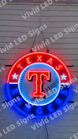 Texas Rangers LED Neon Sign Light Lamp