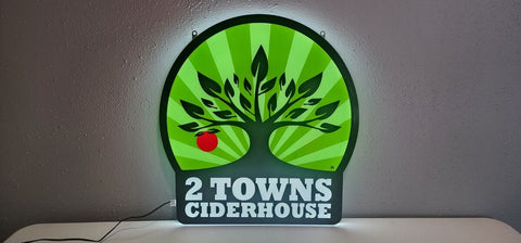 2 Towns Ciderhouse Double Sided 2D LED Neon Sign Light Lamp