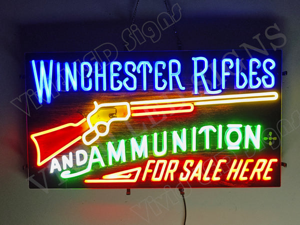 Winchester Rifles And Ammunition LED Neon Sign Light Lamp