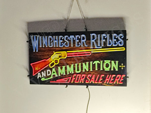 Winchester Rifles And Ammunition LED Neon Sign Light Lamp