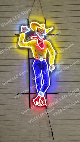 Las Vegas Cowboy LED Neon Sign Light Lamp