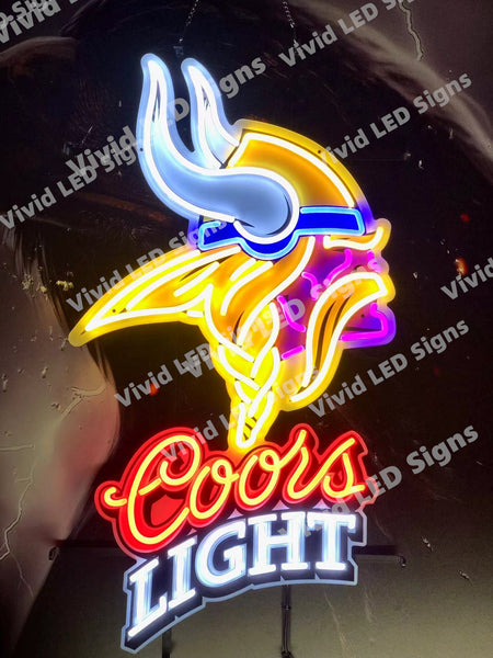 Coors Light Minnesota Vikings LED Neon Sign Light Lamp