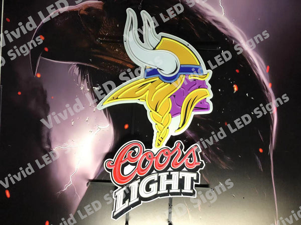 Coors Light Minnesota Vikings LED Neon Sign Light Lamp