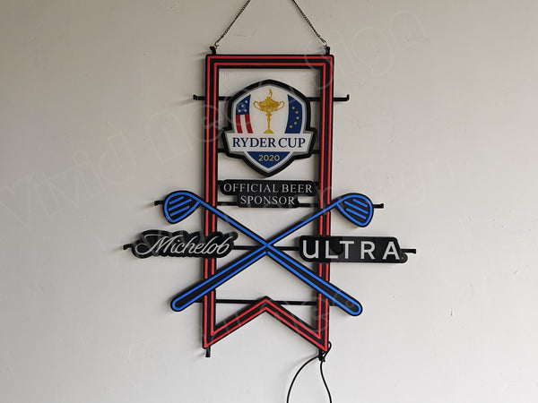 Michelob Ultra Beer PGA Golf Ryder Cup 2022 LED Neon Sign Light Lamp