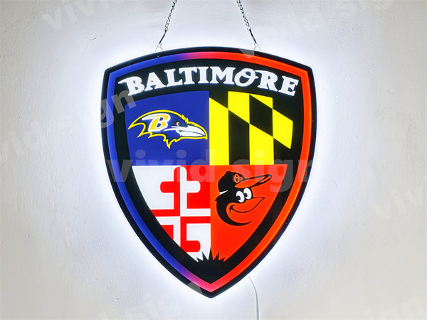 Baltimore Orioles Baltimore Ravens 3D LED Neon Sign Light Lamp