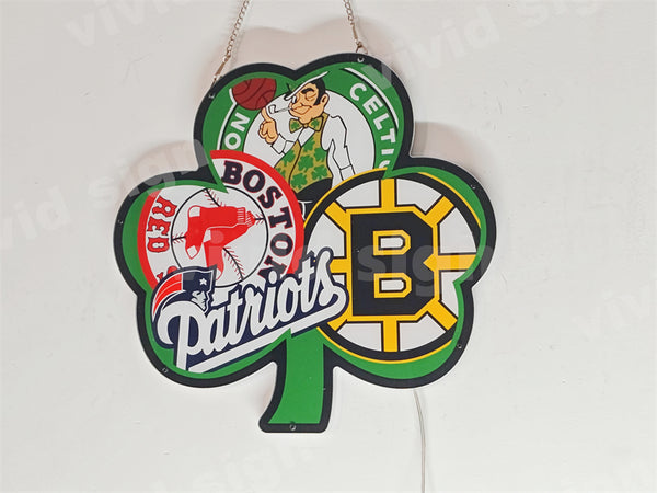 Boston Irish Sport Teams Patriots Celtics Red Sox Bruins 3D LED Neon Sign Light Lamp