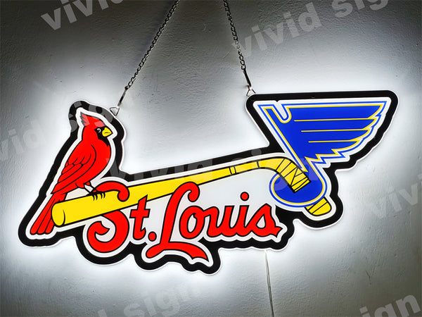 St. Louis Blues Cardinals Combo Sport Teams Logo 3D LED Neon Sign Ligh ...