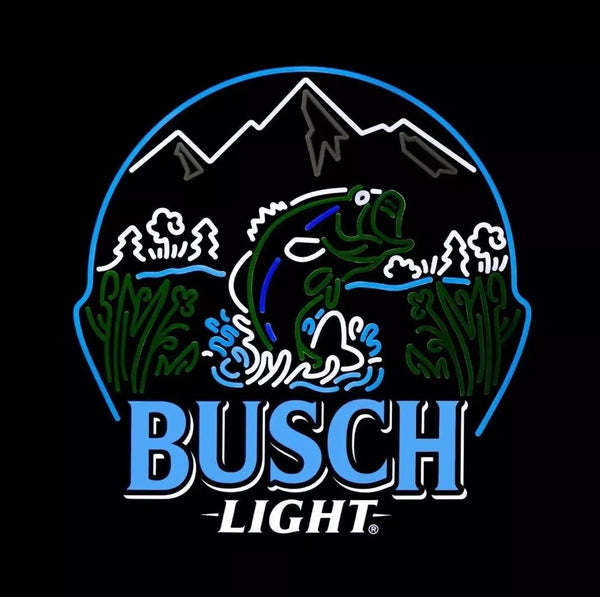 Busch Light Beer Fishing LED Neon Sign Light Lamp