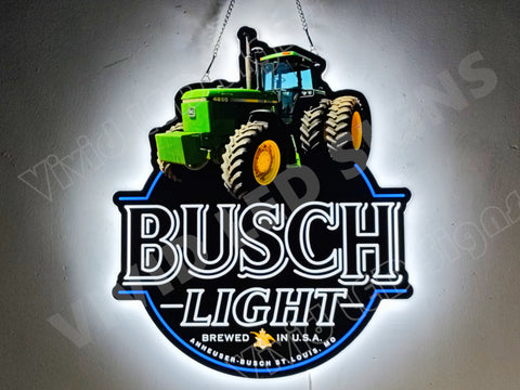 4850 John Deere Tractor Busch Light 2D LED Neon Sign Light Lamp