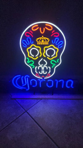 Corona Haunted Skull LED Neon Sign Light Lamp