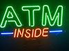 ATM Inside Neon Light Sign Lamp Real Glass Wall Decor