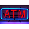 ATM Money Rectangle Neon Light Sign Lamp Real Glass Wall Decor