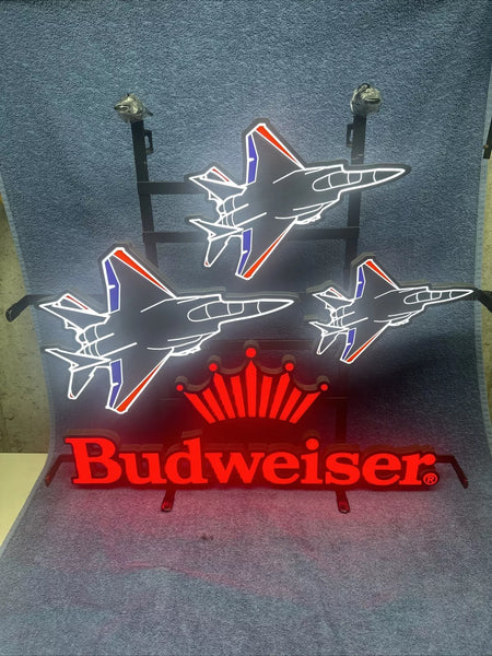 Airplane Plane Fighter Jets Beer LED Neon Sign Light Lamp