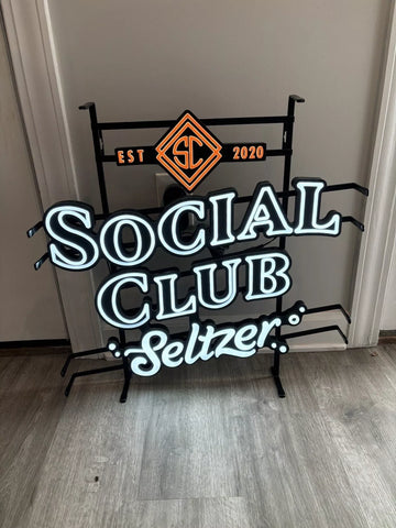 Social Club Seltzer LED Neon Sign Light Lamp