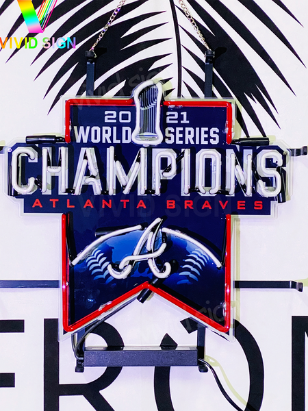 Atlanta Braves World Series Champions Neon Light Sign Lamp With HD Vivid Printing Technology