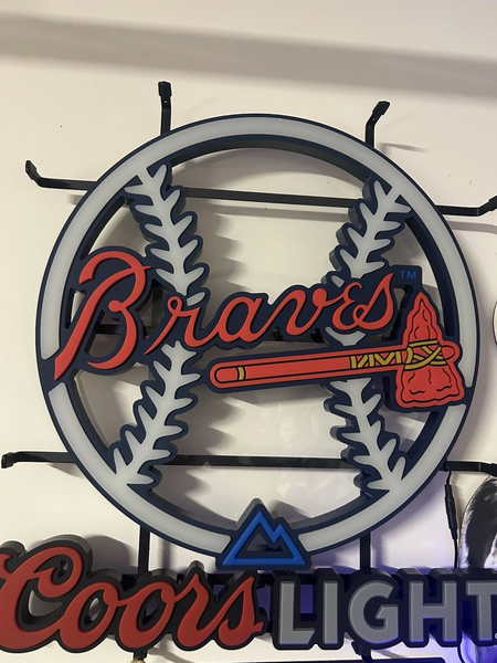 Atlanta Braves Baseball Light Beer LED Neon Sign Light Lamp With Dimmer