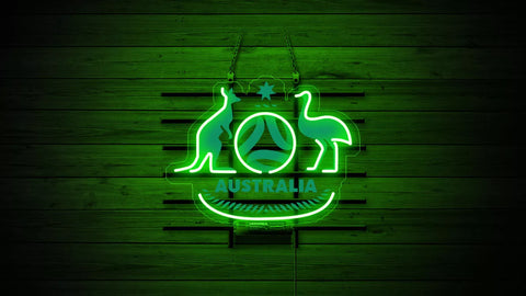 Australia National Football Team Logo Neon Light Sign Lamp