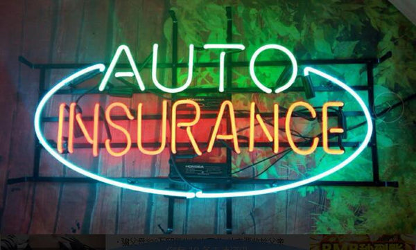 Auto Insurance Neon Light Sign Lamp Real Glass Wall Decor