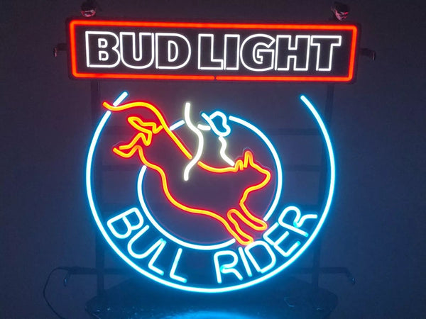 Bud Light Bull Rider LED Neon Sign Light Lamp