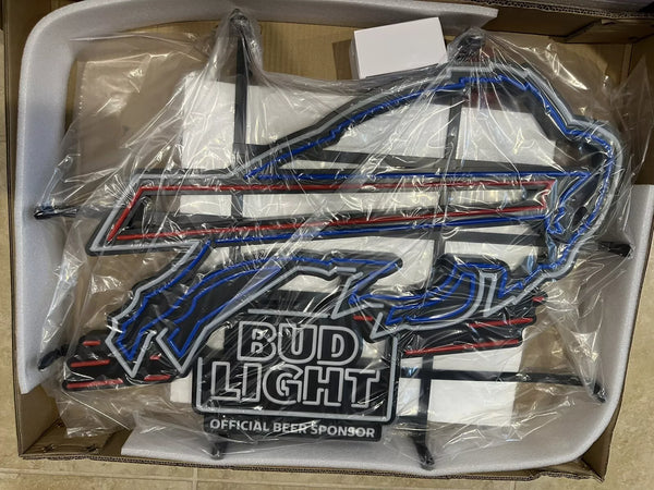 Buffalo Bills Bud Light Beer LED Neon Sign Light Lamp With Dimmer Version II