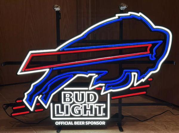 Buffalo Bills Bud Light Beer LED Neon Sign Light Lamp With Dimmer Version II