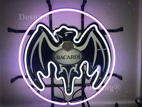 Bacardi Bat Rum Neon Light Sign Lamp With HD Vivid Printing