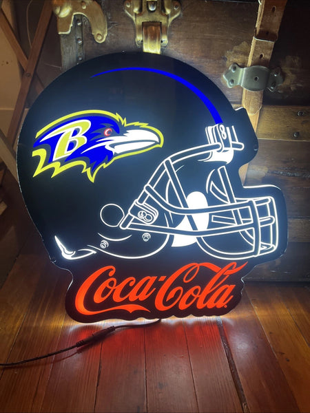 Baltimore Ravens Helmet Coca Cola 2D LED Neon Sign Light Lamp