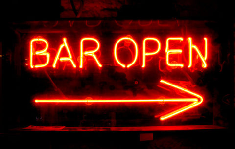 Bar Open Arrow Neon Light Sign Lamp Real Glass Wall Decor