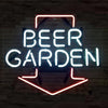 Beer Garden Arrow Neon Light Sign Lamp Real Glass Wall Decor