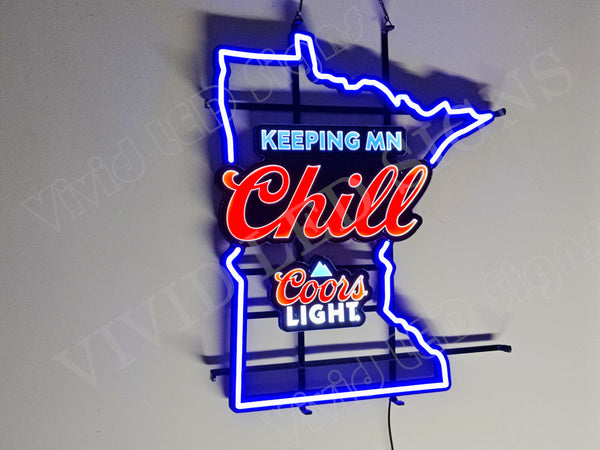 Beer Mountain Keeping Minnesota Chill LED Neon Sign Light Lamp ...