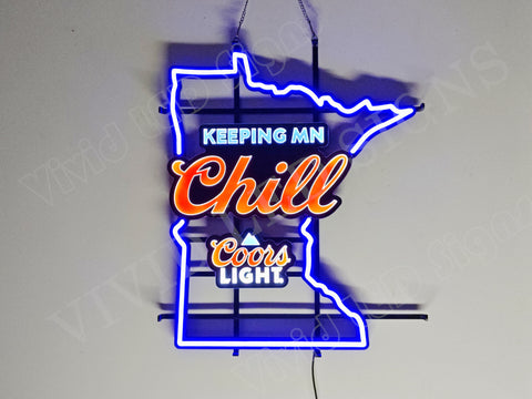 Beer Mountain Keeping Minnesota Chill LED Neon Sign Light Lamp