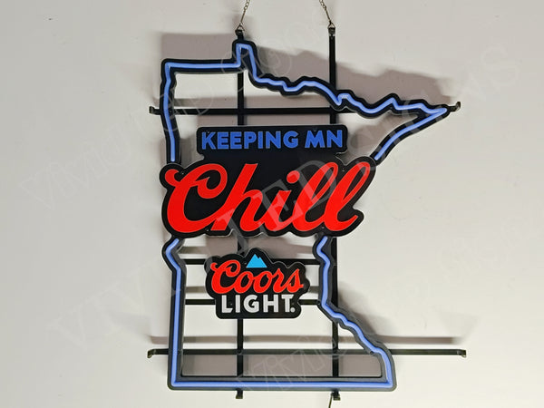 Beer Mountain Keeping Minnesota Chill LED Neon Sign Light Lamp