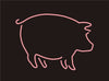 Big Pig Neon Light Sign Lamp Real Glass Wall Decor