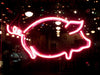 Cute Big Pig Neon Light Sign Lamp Real Glass Wall Decor