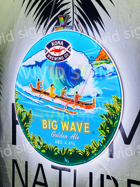 Kona Brewing Big Wave Golden Ale Beer 3D LED Neon Sign Light Lamp