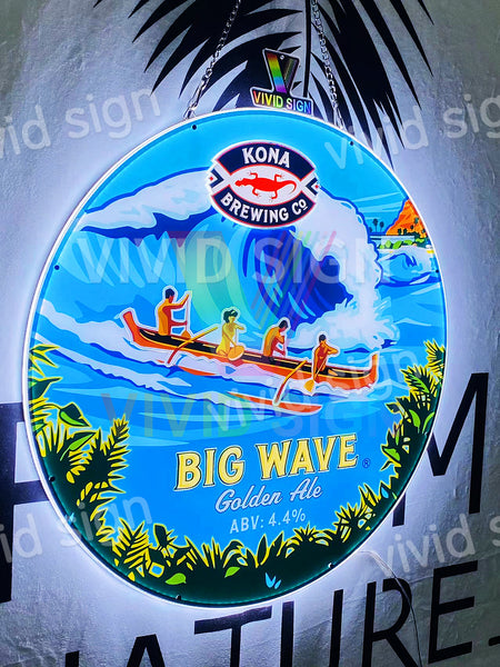 Kona Brewing Big Wave Golden Ale Beer 3D LED Neon Sign Light Lamp