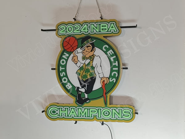 Boston Celtics 2024 NBA Champions LED Neon Sign Light Lamp