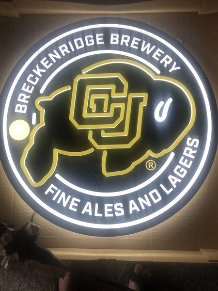 Breckinridge Brewery Colorado Buffaloes Logo 3D LED Neon Sign Light Lamp