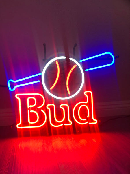 Bud Baseball Neon Sign Light Lamp