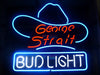 Bud Light Beer George Strait Hat Neon Sign Light Lamp