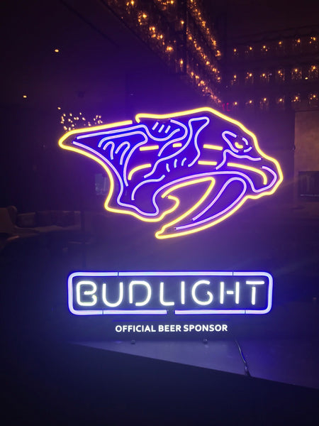 Bud Light Nashville Predators Beer LED Neon Sign Light Lamp
