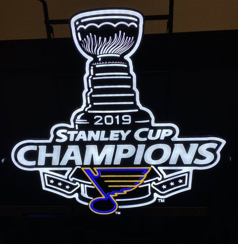 St. Louis Blues 2019 Stanley Cup Champions LED Neon Sign Light Lamp