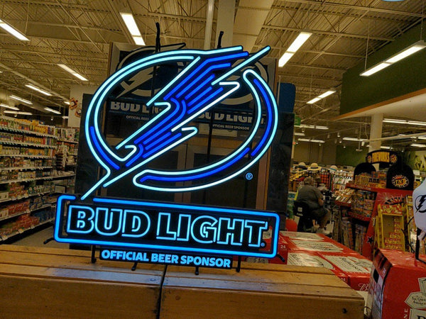 Bud Light Tampa Bay Lightning Beer LED Neon Sign Light Lamp
