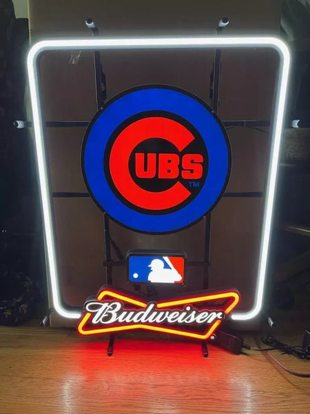 Budweiser Beer Chicago Cubs LED Neon Sign Light Lamp